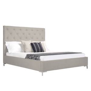 Gestoffeerd bed Tilia I geweven stof - Stof Naya: Grijs-Beige - 180 x 200cm - T-vorm