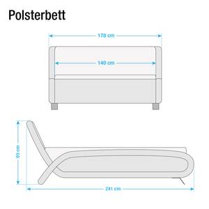 Polsterbett Toccoa Kunstleder Kunstleder - Weiß/Schwarz - 140 x 200cm