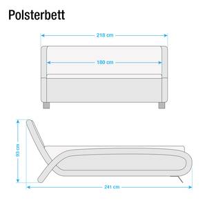 Polsterbett Toccoa Kunstleder Kunstleder - Weiß/Schwarz - 180 x 200cm