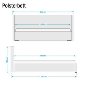 Gestoffeerd bed Nethe (incl. lattenbodem) - fluweel - fluweel - 180 x 200cm - Rood