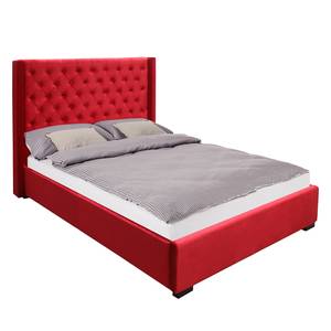 Gestoffeerd bed Nethe fluweel - 180 x 200cm - Rood