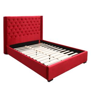 Gestoffeerd bed Nethe (incl. lattenbodem) - fluweel - fluweel - 180 x 200cm - Rood