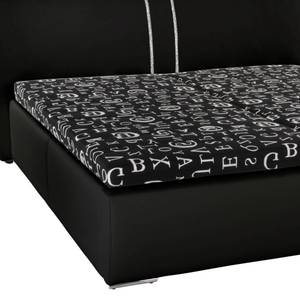 Gestoffeerd bed Tumba kunstleer - 140 x 200cm - Zonder matras - Bedframe zonder lattenbodem - Zwart