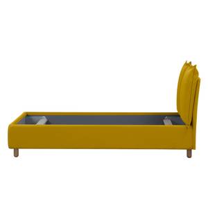Gestoffeerd bed Versa I Stof Valona: Mosterdgeel - 160 x 200cm - Geen opbergruimte - Lichtbruin