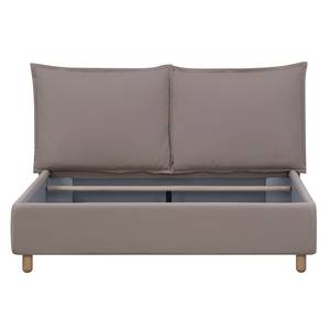 Gestoffeerd bed Versa I Stof Valona: Beige - 90 x 200cm - 1 opbergruimte - Lichtbruin