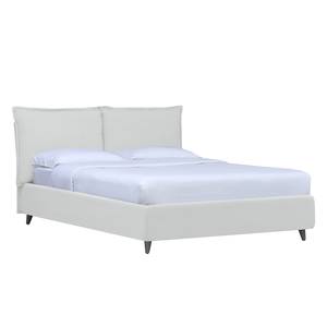 Gestoffeerd bed Versa I Stof Valona: Crèmekleurig - 90 x 200cm - 1 opbergruimte - Grijs