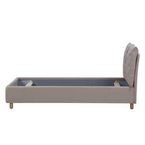 Gestoffeerd bed Versa II Stof Valona: Beige - 140 x 200cm - Geen opbergruimte - Lichtbruin