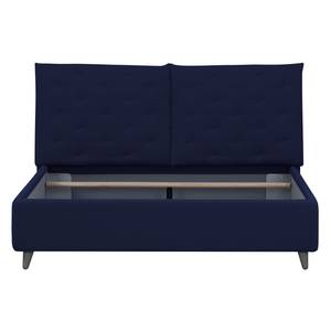 Polsterbett Versa II Stoff Valona: Dunkelblau - 140 x 200cm - 1 Bettkasten - Grau