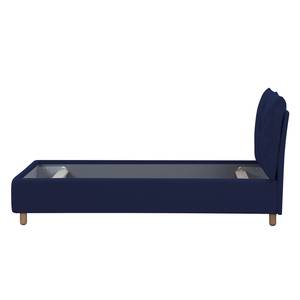 Gestoffeerd bed Versa II Stof Valona: Donkerblauw - 140 x 200cm - Geen opbergruimte - Lichtbruin