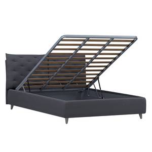 Gestoffeerd bed Versa II Stof Valona: Grijs - 140 x 200cm - 1 opbergruimte - Grijs