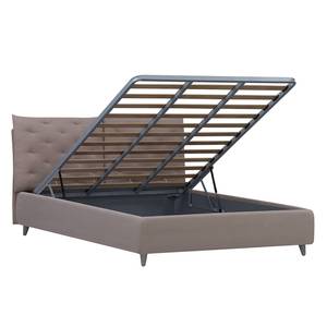 Gestoffeerd bed Versa II Stof Valona: Beige - 160 x 200cm - 1 opbergruimte - Grijs