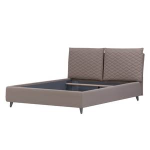 Gestoffeerd bed Versa III Stof Valona: Beige - 140 x 200cm - Geen opbergruimte - Grijs