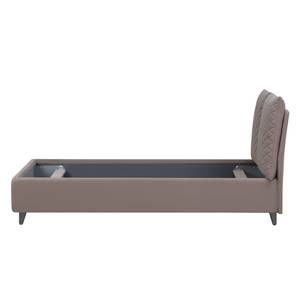 Gestoffeerd bed Versa III Stof Valona: Beige - 140 x 200cm - Geen opbergruimte - Grijs