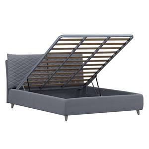 Gestoffeerd bed Versa III Stof Valona: Zilverkleurig - 140 x 200cm - 1 opbergruimte - Grijs