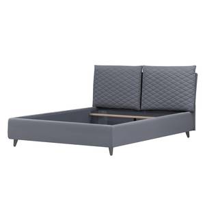 Polsterbett Versa III Stoff Valona: Silber - 140 x 200cm - Kein Bettkasten - Grau