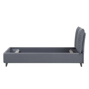 Polsterbett Versa III Stoff Valona: Silber - 140 x 200cm - Kein Bettkasten - Grau