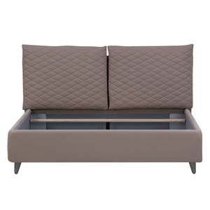 Gestoffeerd bed Versa III Stof Valona: Beige - 90 x 200cm - 1 opbergruimte - Grijs