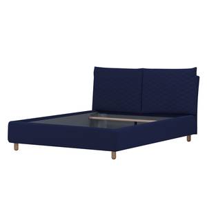 Gestoffeerd bed Versa III Stof Valona: Donkerblauw - 90 x 200cm - Geen opbergruimte