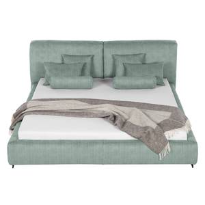 Gestoffeerd bed Vesta II ribfluweel - Mintkleurig - 140 x 200cm