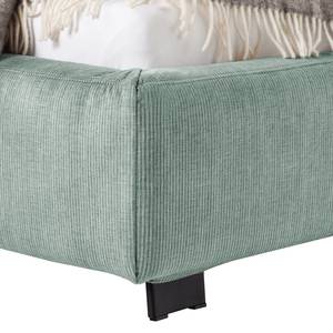 Gestoffeerd bed Vesta II ribfluweel - Mintkleurig - 160 x 200cm