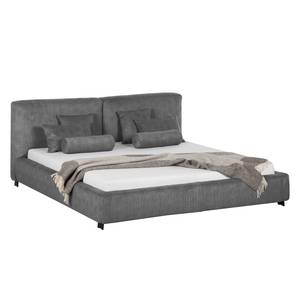 Gestoffeerd bed Vesta II ribfluweel - Donkergrijs - 160 x 200cm