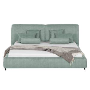 Gestoffeerd bed Vesta II ribfluweel - Mintkleurig - 180 x 200cm