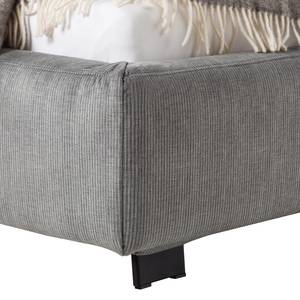 Gestoffeerd bed Vesta II ribfluweel - Zilver - 140 x 200cm