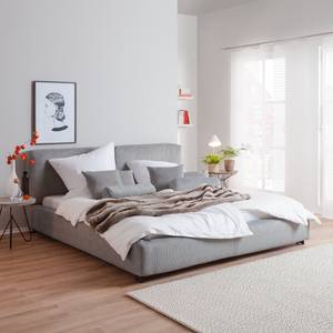 Gestoffeerd bed Vesta II ribfluweel - Zilver - 180 x 200cm