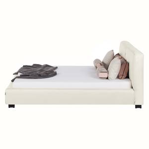 Gestoffeerd bed Vesta I geweven stof - Gebroken wit - 160 x 200cm