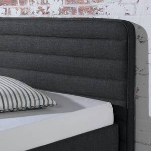 Lit capitonné Vitaby Tissu structuré Anthracite - 100 x 200cm - Sans sommier & matelas