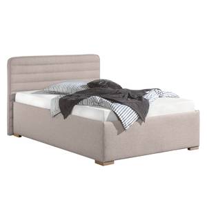 Lit capitonné Vitaby Tissu structuré Granit - 140 x 200cm - Sans sommier & matelas