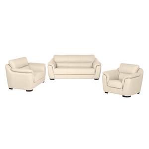 Bankenset Alzira (3-zitsbank, 2-zitsbank en fauteuil) - beige echt leer