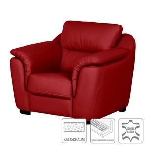 Bankenset Alzira (3-zitsbank, 2-zitsbank en fauteuil) - rood echt leer