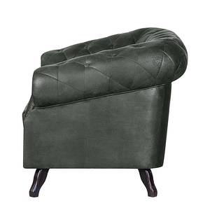 Gestoffeerde meubelset Benavente (3-zitsbank, 2-zitsbank en fauteuil) - antracietkleurige antiek leren look