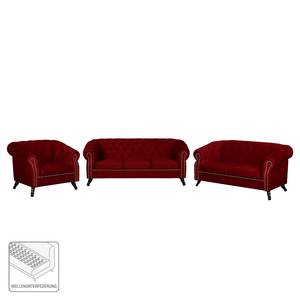 Bankstellen Benavente II (3-zitsbank, 2- (3-zitsbank, 2-zitsbank, fauteuil) - microvezel - Rood