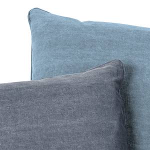 Canapé panoramique Davido (3 -2 -1) Tissu en coton gris foncé - Bleu clair