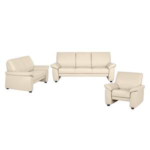 Bankenset Grimsby (3-zitsbank, 2-zitsbank en fauteuil) - beige echt leer