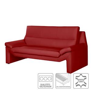 Bankenset Longford (3-zitsbank, 2-zitsbank en fauteuil) - rood echt leer