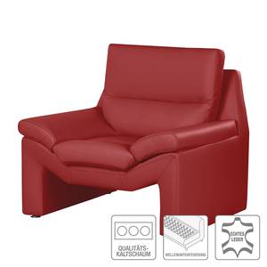 Bankenset Longford (3-zitsbank, 2-zitsbank en fauteuil) - rood echt leer