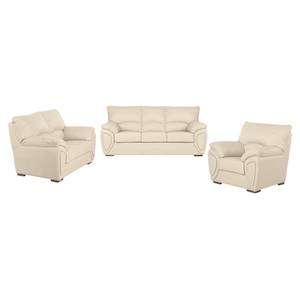 Bankenset Luzzi (3-zitsbank, 2-zitsbank en fauteuil) - beige echt leer