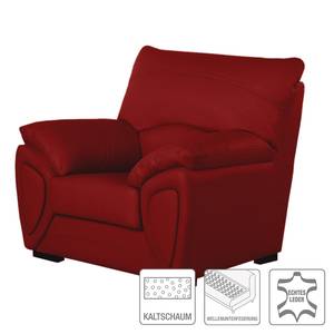 Bankenset Luzzi (3-zitsbank, 2-zitsbank en fauteuil) - rood echt leer