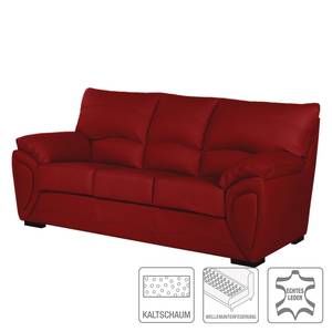 Bankenset Luzzi (3-zitsbank, 2-zitsbank en fauteuil) - rood echt leer