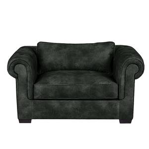 Gestoffeerde meubelset Mallow (3-zitsbank, 2-zitsbank en fauteuil) - antracietkleurige antiek leren look