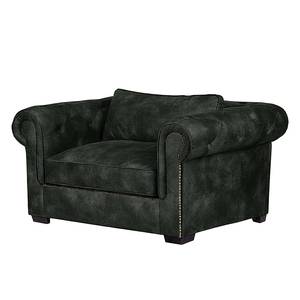 Set di divani imbottiti Mallow modulo a 3, 2 e 1 sedute - Effetto pelle anticata Color antracite