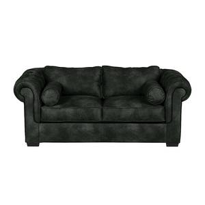 Gestoffeerde meubelset Mallow (3-zitsbank, 2-zitsbank en fauteuil) - antracietkleurige antiek leren look