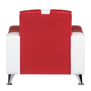 Set di divani imbottiti Nixa modulo a 3, 2 e 1 sedute - Similpelle Rosso/Bianco