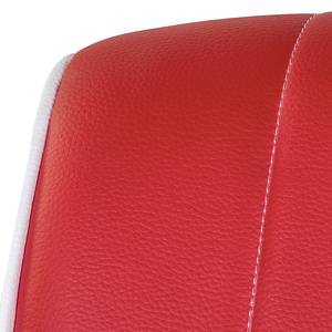 Gestoffeerde meubelset Torquay (3-zitsbank, 2-zitsbank en fauteuil) - rood/wit kunstleer