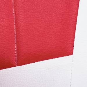 Gestoffeerde meubelset Torquay (3-zitsbank, 2-zitsbank en fauteuil) - rood/wit kunstleer