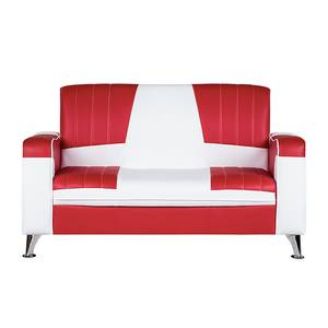 Gestoffeerde meubelset Torquay rood/wit kunstleer
