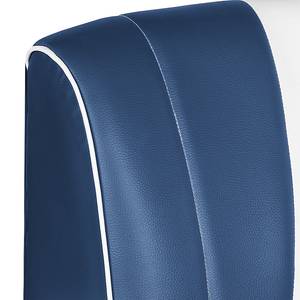 Canapé panoramique Nixa (3 -2 -1) Cuir synthétique - Blanc / Bleu foncé